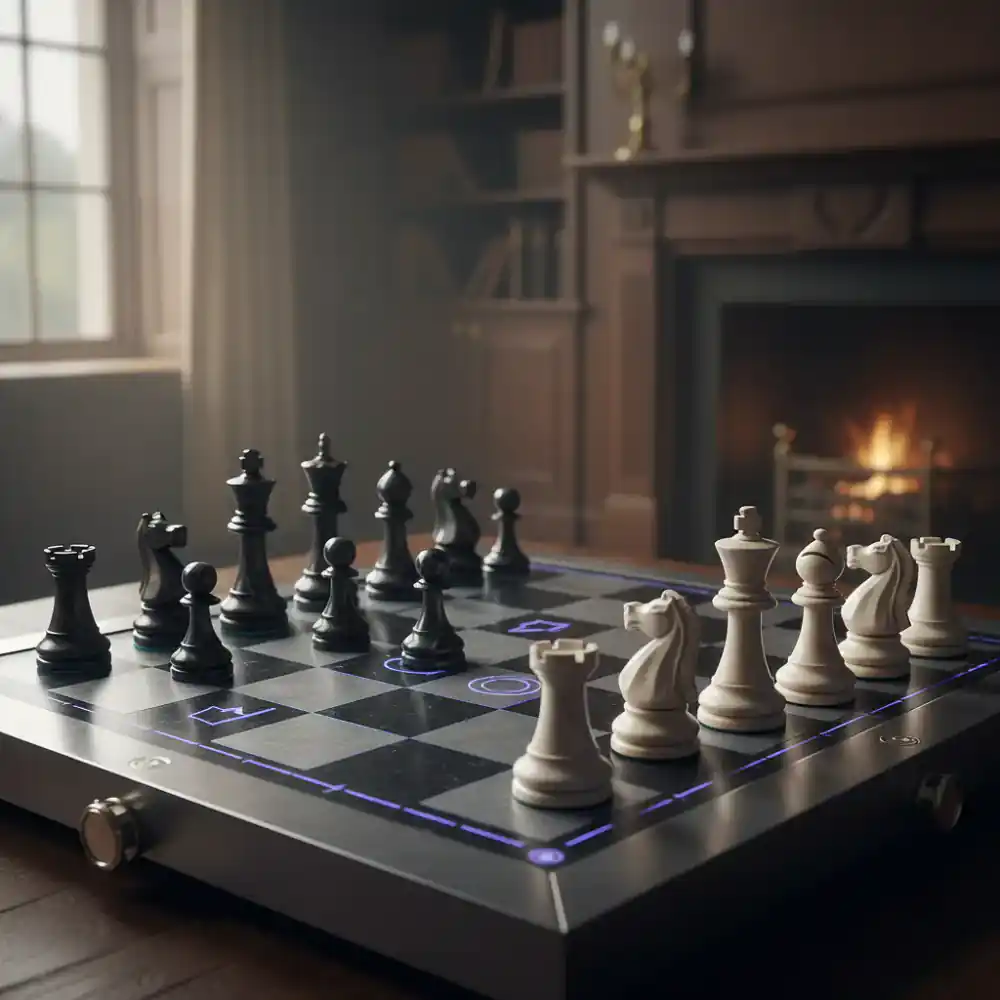 Chess pieces on a tactical board
